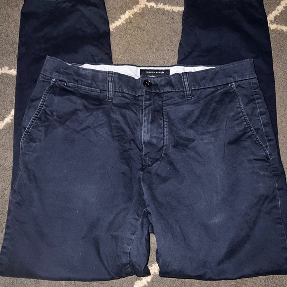 Tommy Hilfiger Mens Slim Fit Blue Chino Pants Size 33x32 - Picture 5 of 7